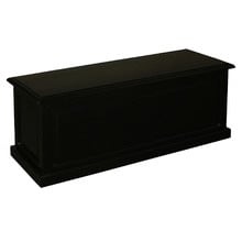 Martynas Mahogany Wood Storage Ottoman